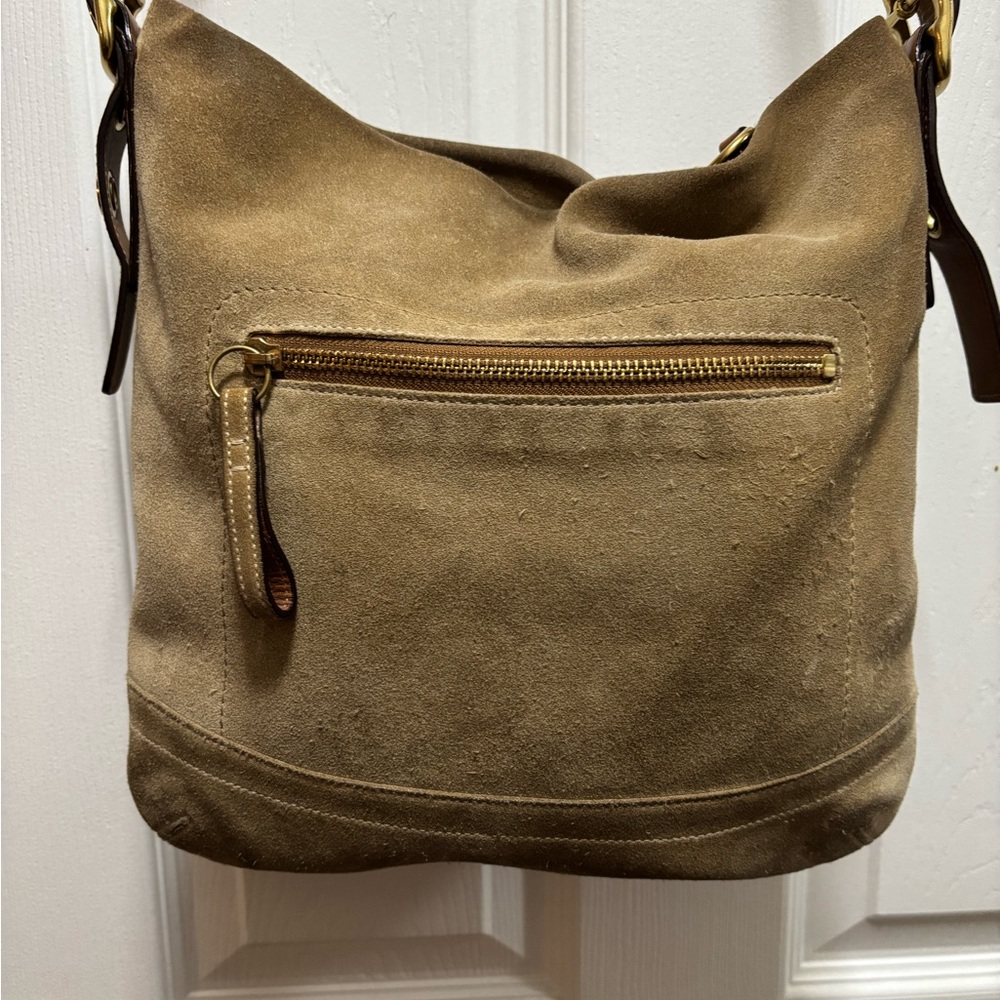 Coach VINTAGE Y2K D06S-1418 Legacy Tan Suede Shoulder/Crossbody Bag VGUC - Picture 8 of 11